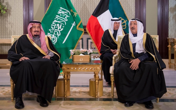 King Salman Bin Abdulaziz held an official meeting with Sheikh Sabah al-Ahmad al-Sabah in 2016. (SPA)