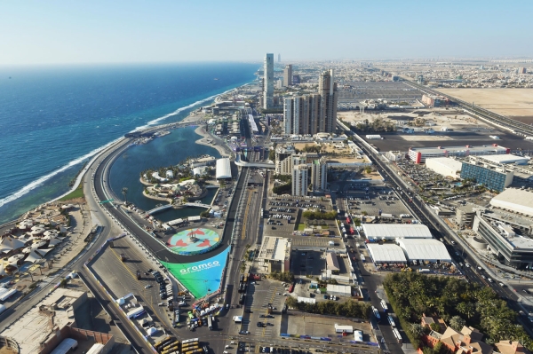 Aerial view of the Formula One track in Jeddah. (Saudipedia)