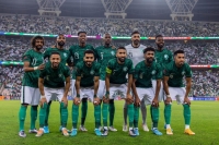 The Saudi national team players during the 2022 FIFA World Cup. (SPA)