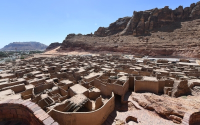 Archaeological sites in al-Khuraybah area, which is part of the ancient city of Dadan. (SPA)