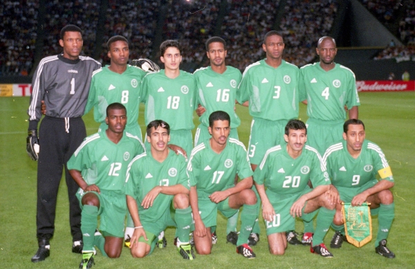 The Saudi national football team in the World Cup hosted by Korea and Japan in 2002. (SPA)