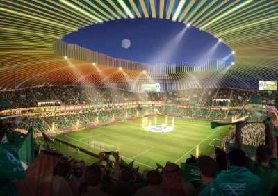 Design of Qiddiya Coast Stadium. (Media Center of the Saudi Arabian Football Federation)