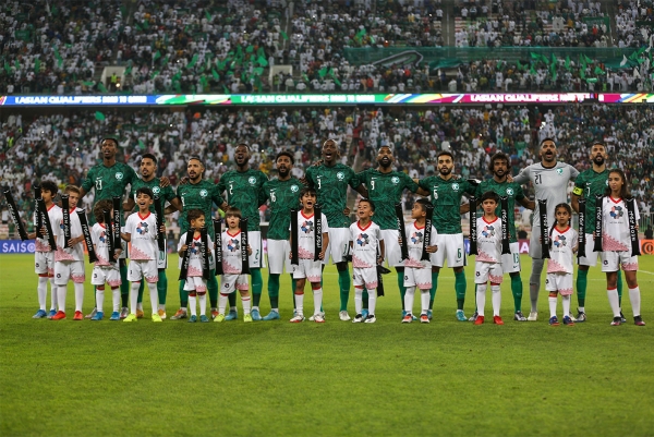 The Saudi national team lineup in the Asian Cup tournament. (Saudipedia)