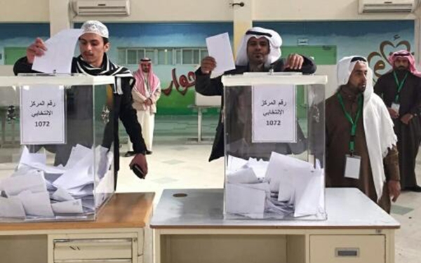 Municipal Council election ballot boxes in Hafr al-Batin in 2015. (SPA)