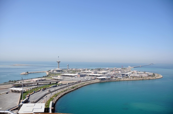 Aerial photo of King Fahd Causeway access point. (SPA)