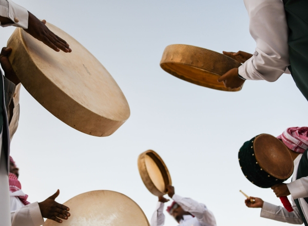 Al-Harabi Dance relies on rhythms and tambourines. (Shutterstock)