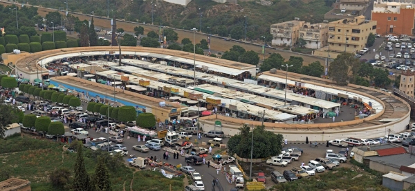 An aerial view of Tuesday Market in Abha City. (SPA)