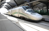 The Haramain High-Speed Train connects Makkah al-Mukarramah and al-Madinah al-Munawwarah, passing through Jeddah, King Abdulaziz International Airport, and King Abdullah Economic City. (SPA)