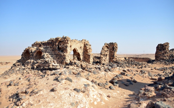 From the remains of the stations of the Old Basra Pilgrimage Route in al-Bada'i Governorate, Qassim Province. (SPA)