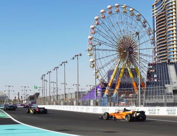 One of the race cars at the Formula One circuit in Jeddah. (SPA)