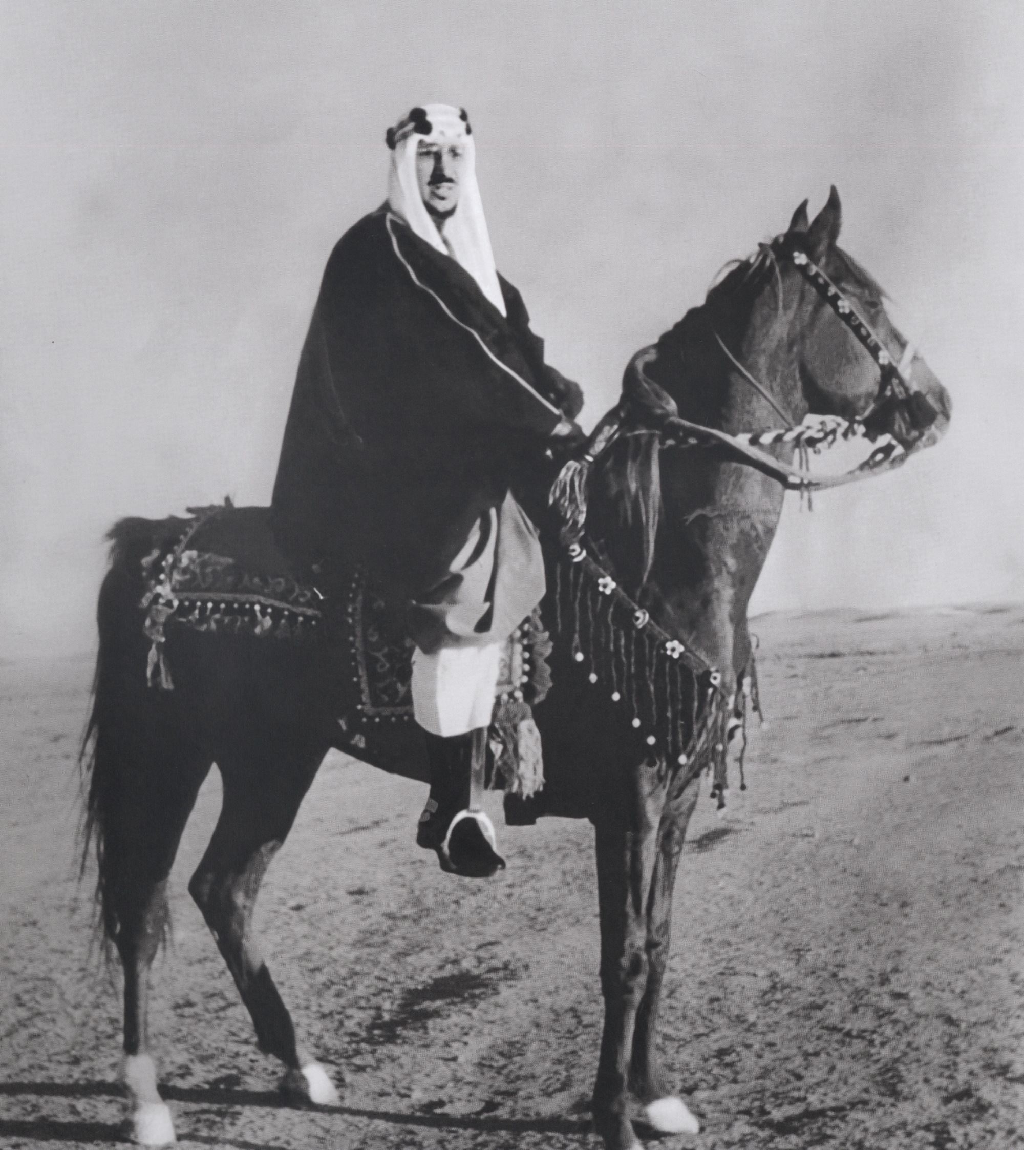 King Saud on his horse. (King Abdulaziz Foundation for Research and Archives (Darah))