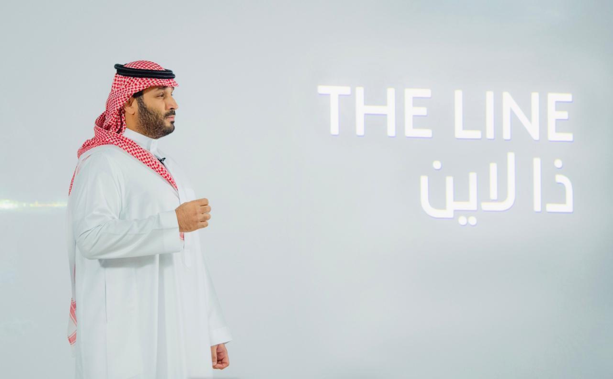 Prince Mohammed Bin Salman during the launch of “The Line” project in NEOM. (SPA)