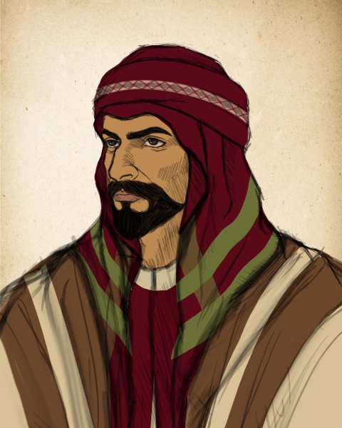 An illustration of Imam Abdullah Bin Saud. (Darah)