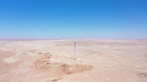 Dawmat al-Jandal Wind Power Project in al-Jawf Province. (King Abdulaziz Foundation for Research and Archives (Darah))