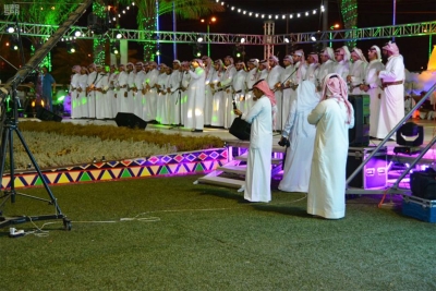 A group performing al-Masahub. (SPA)