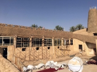 The restoration work of Al-Jawz Mosque located in Unaizah City. (SPA)