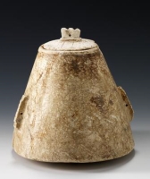 Conical-shaped vessel carved from limestone. (Saudi Commission for Tourism and Antiquities)