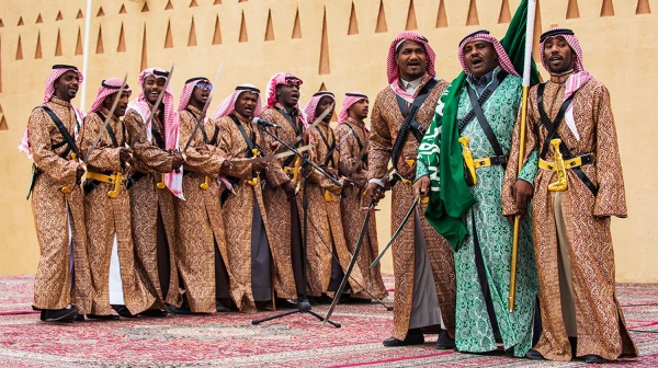 The Ardah of Swords is one of the traditional arts in the Eastern Province of the Kingdom. (Visit Saudi)