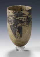 Pottery cup, an artifact discovered in al-Kharsaniya area in the east of the Kingdom. (Saudi Commission for Tourism and Antiquities)