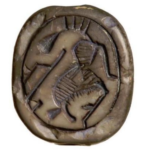 A carved stone seal dating back to the Dilmun civilization. (Saudi Commission for Tourism and Antiquities)