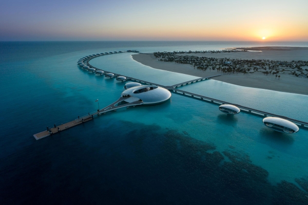 Floating Villas of Sheybarah Island in the Red Sea. (Media Center of Red Sea Global)