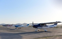 A group of aircraft participating in the Flyin trips of the Saudi Aviation Club. (Saudi Aviation Club Media Center)