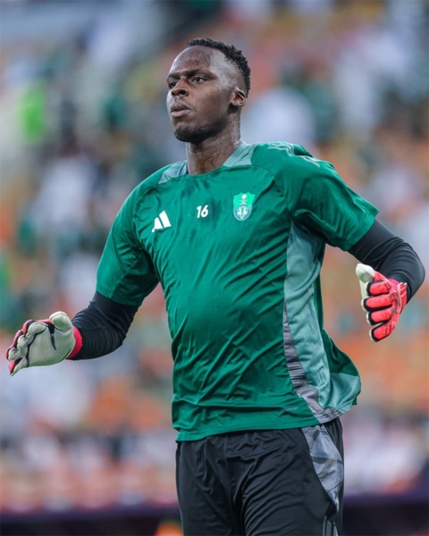 Senegalese Mendy, Al-Ahli Club goalkeeper. (Al-Ahli Club Media Center)