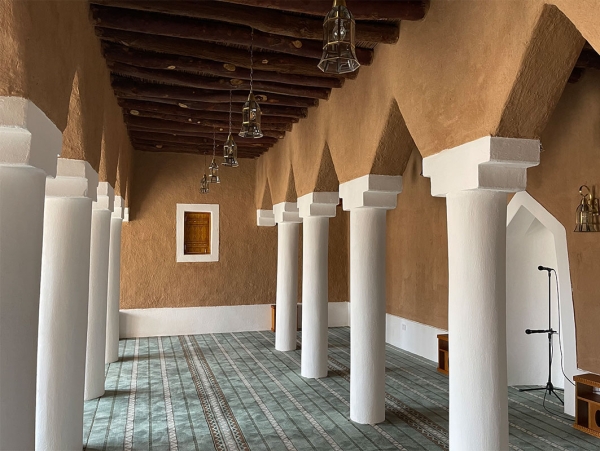 Interior of the Historical Mohammed al-Muqbel Mosque in Buraydah City. (Saudipedia)