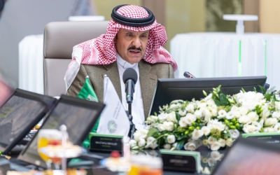 Prince Sultan Bin Salman during his chairmanship of the first meeting of the Board of Directors of the Saudi Space Agency. (Saudi Space Agency Media Center)