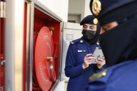 Women in Civil Defense enhance safety and protection for the pilgrims of the Grand Mosque. (Media Center of the Ministry of Interior)