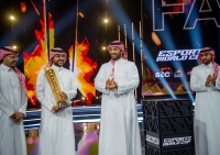 Crown Prince Mohammed Bin Salman during Team Falcons&#039; coronation with their first Esports World Cup title. (Media Center of Team Falcons)