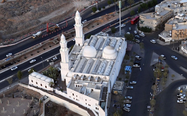 Aerial view of Al-Qiblatayn Mosque in Al-Madinah Al-Munawwarah. (SPA)