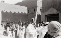 King Abdulaziz performing the Saudi "Ardah". (SPA)