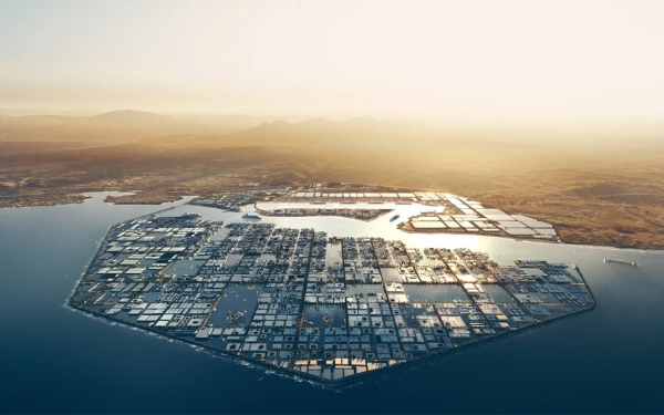 Illustration du projet Oxagon à NEOM. (Centre médiatique de NEOM)