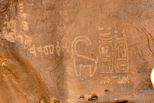 D’anciennes inscriptions rupestres datant du roi Ramsès III ont été découvertes à Tayma, dans la province de Tabuk. (Ministère de la Culture)