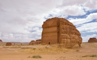 Les ruines de l’ancienne ville de Hégra dans le gouvernorat d’Al-’Ula. (Saudipedia)