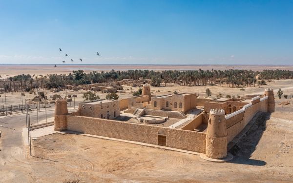 Photo aérienne du palais historique de Kaf. (Agence de presse saoudienne)