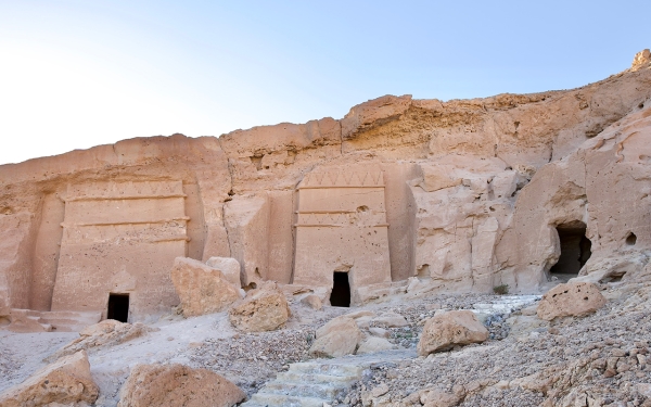 Une des maisons archéologiques à Madian Chou'ayb, dans la province de Tabuk. (Saudipedia)