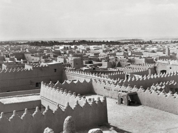 Вид Эр-Рияда с воздуха в 1951 году. Фонд исследований и архивов короля Абдул-Азиза (Дарах)
