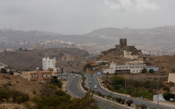 Вид с воздуха на горы округа Эль-Баха. (Saudipedia)