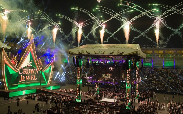 Фото с мероприятия WWE (Crown Jewel), проходившего во время игр в Эр-Рияде. (SPA)