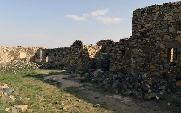 قلعة شمسان التاريخية في أبها من الداخل. (واس)