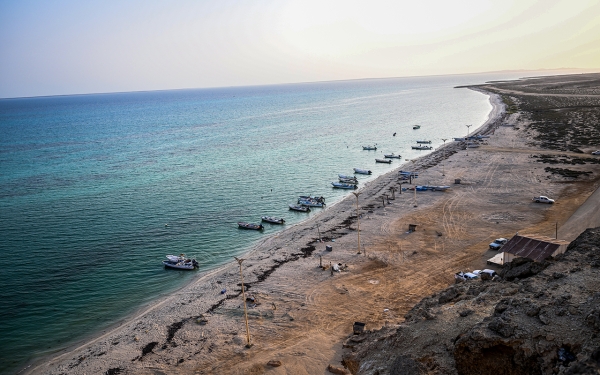 شاطئ جزيرة فرسان التي تعتبر أكبر جزيرة سعودية وتتبع منطقة جازان على البحر الأحمر. (سعوديبيديا)