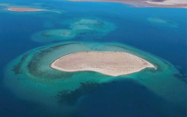 جزيرة جبل حسان إحدى الجزر السعودية على ساحل البحر الأحمر. (واس)