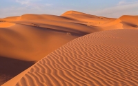 كثبان الرمال في الربع الخالي أكبر التجمعات الرملية في السعودية. (دارة الملك عبدالعزيز)