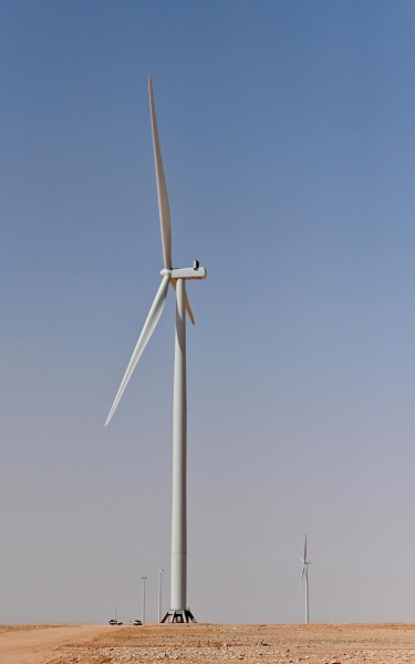 محطة دومة الجندل لتوليد الطاقة من الرياح بمنطقة الجوف. (واس)