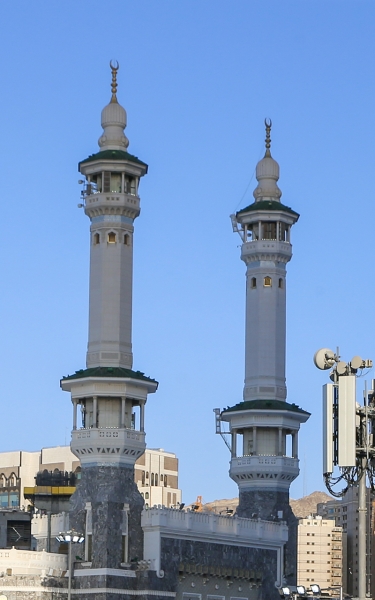 منارات المسجد الحرام في مدينة مكة المكرمة. (سعوديبيديا)