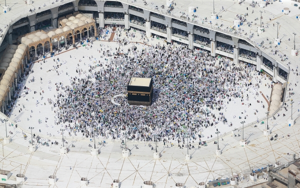 صورة علوية للمسجد الحرام بمكة المكرمة. (سعوديبيديا)
 