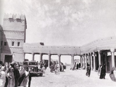 صورة تاريخية لقصر الحكم في العاصمة الرياض. (دارة الملك عبدالعزيز)