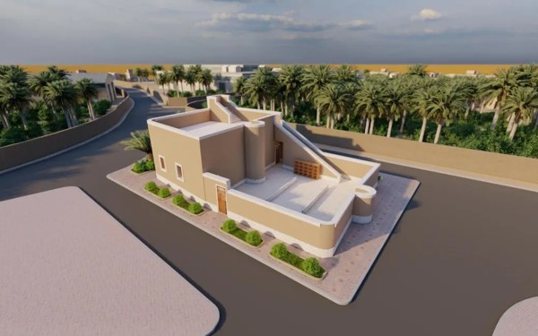 صورة تخيلية بعد التطوير لمسجد الرويبة أحد المساجد المستهدفة في مشروع محمد بن سلمان لتطوير المساجد التاريخية. (واس)